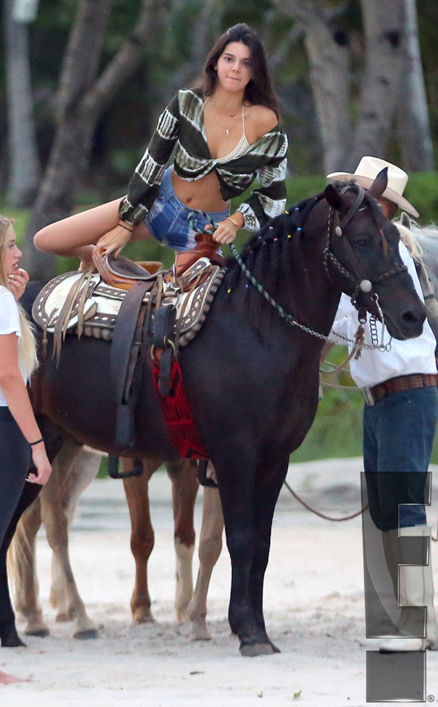 Kendall and Kylie Jenner Saddle Up in Bikinis While Riding ...